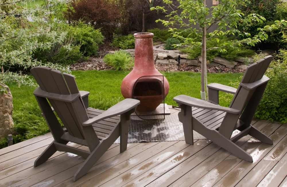 Can you put a chiminea on decking?