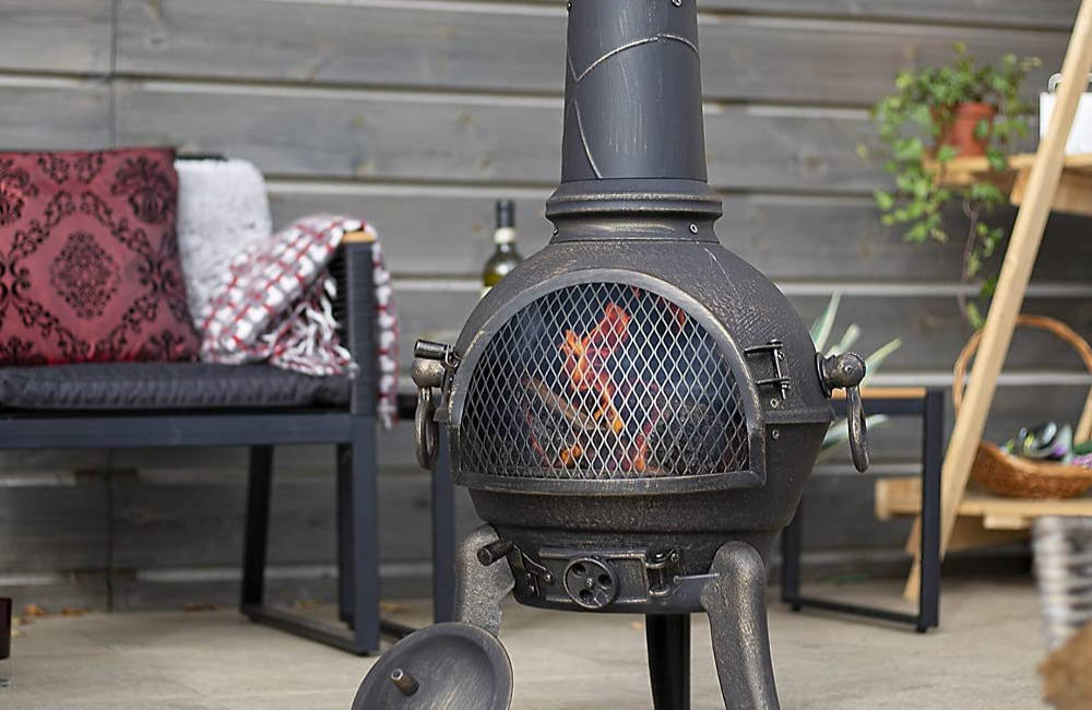 Cast Iron Chimineas with BBQ Grill